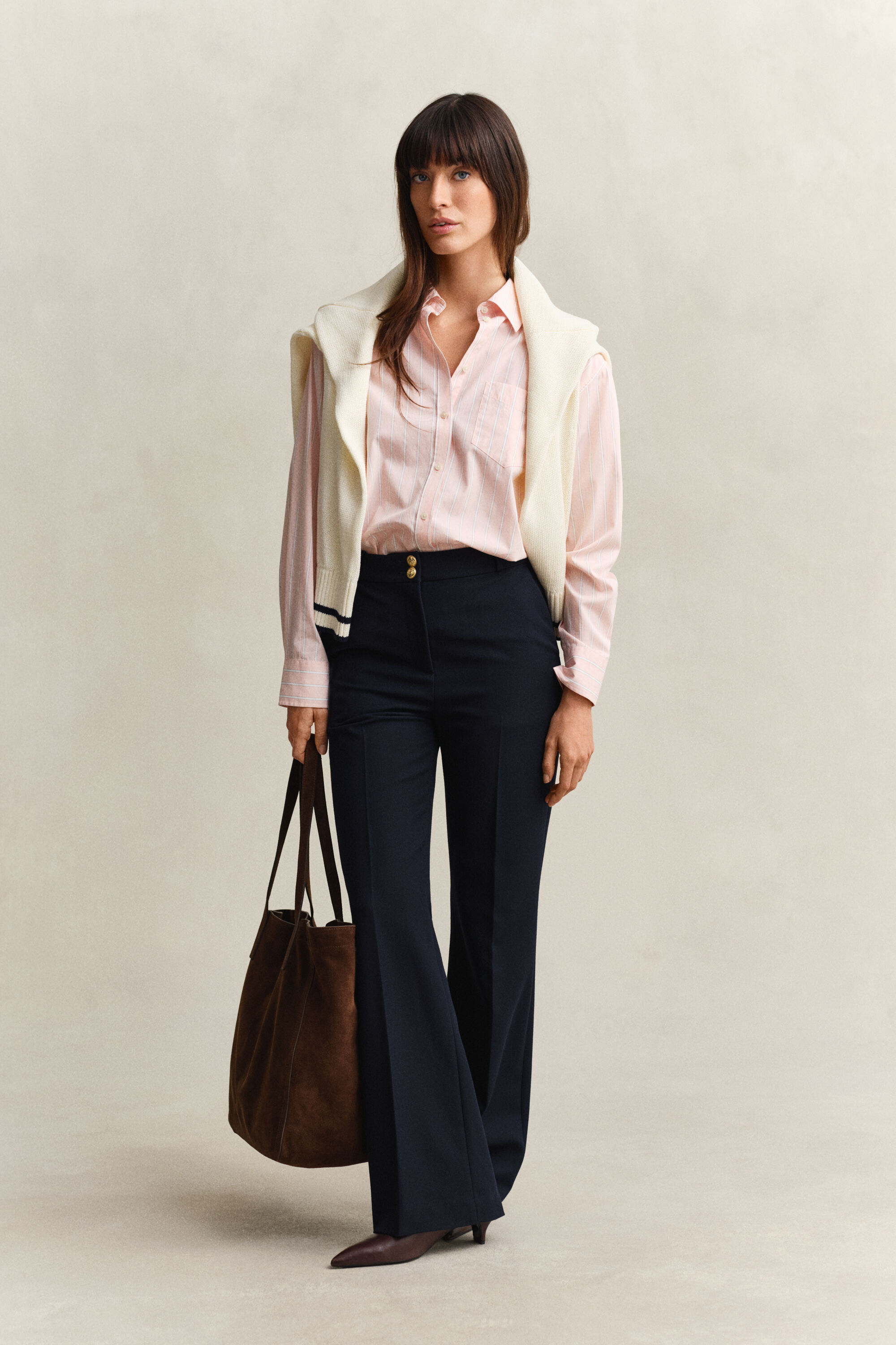 Relaxed fit ‑mitoitettu raidallinen Classic-popliinipaita