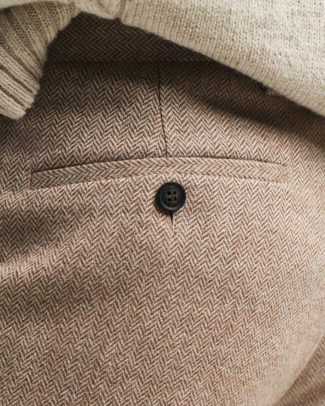 Slim&nbsp;fit ‑mitoitetut kalanruotokuvioiset puvunhousut