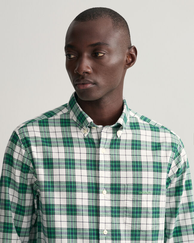 Regular fit ‑mitoitettu ruudullinen oxford-paita