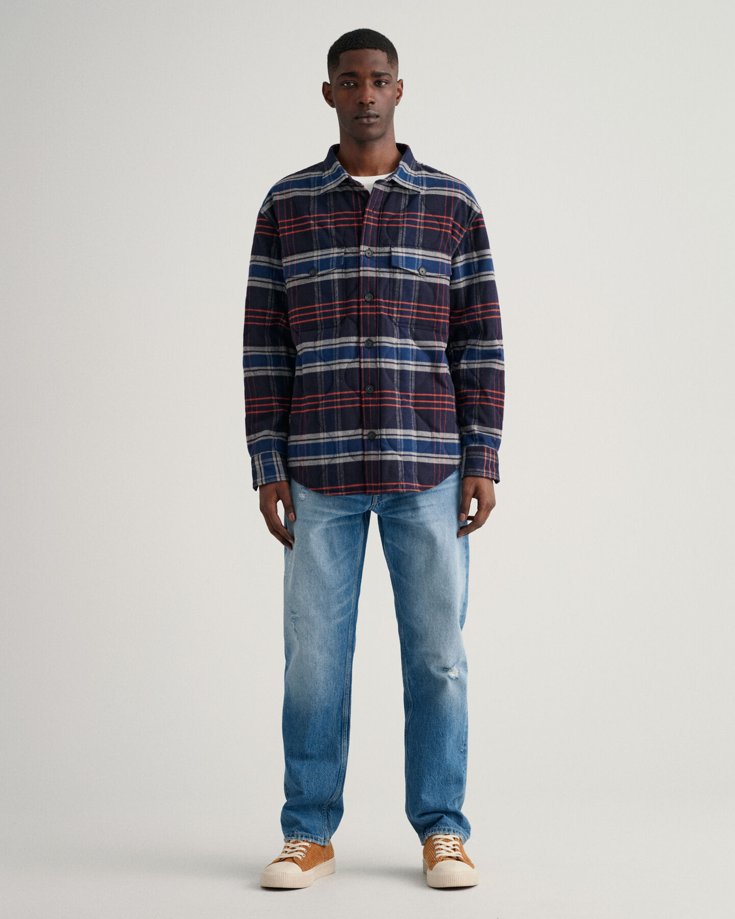 Tikattu flanellikankainen päällyspaita