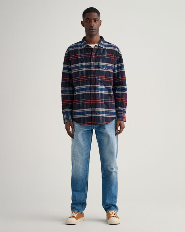 Tikattu flanellikankainen päällyspaita