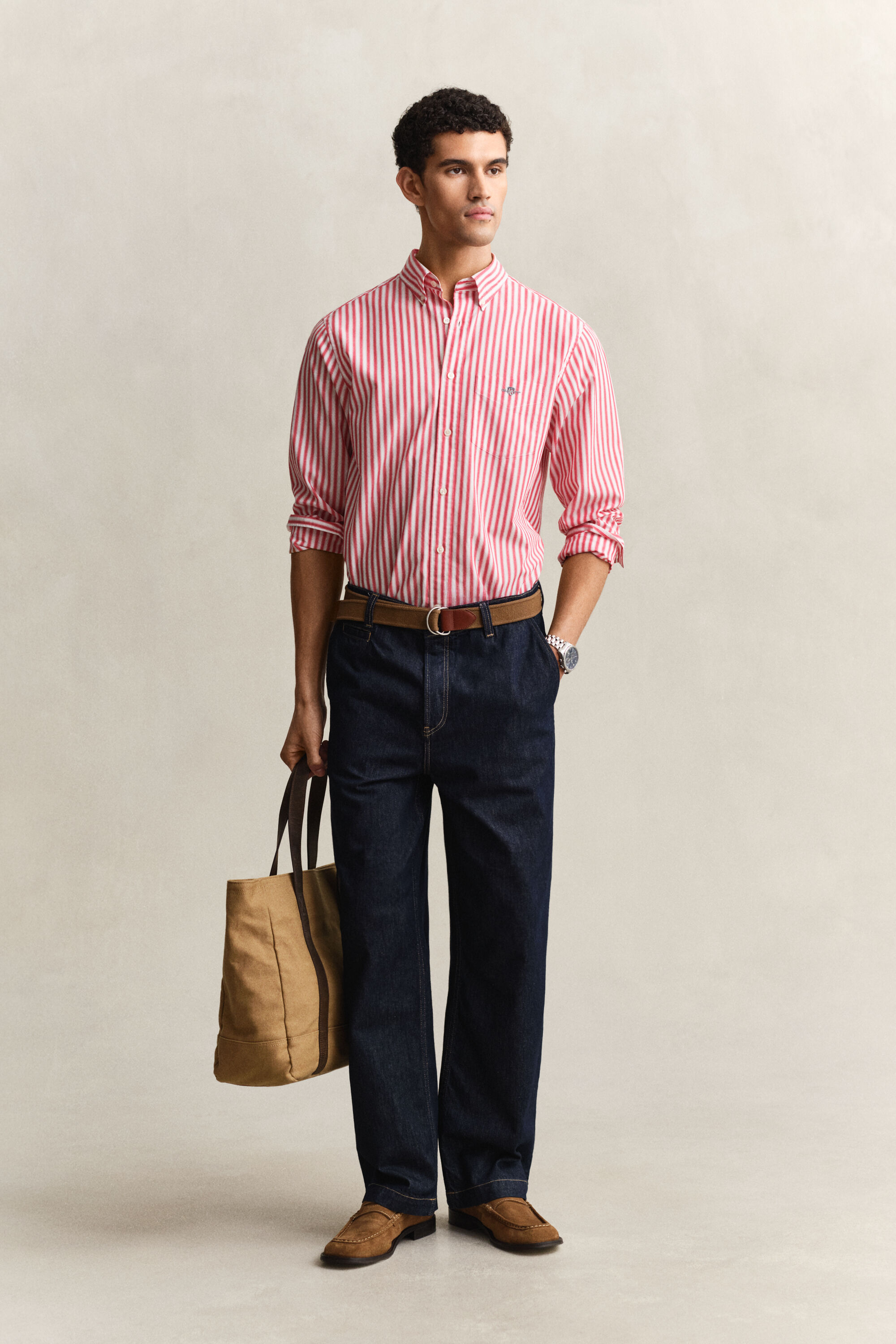 Raidallinen klassinen popliinipaita