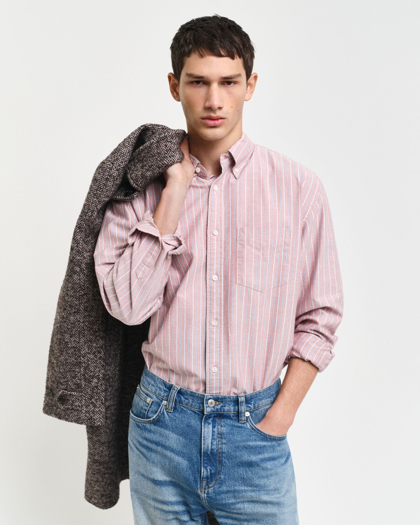 Relaxed&nbsp;fit ‑mitoitettu raidallinen Heritage-oxford-paita