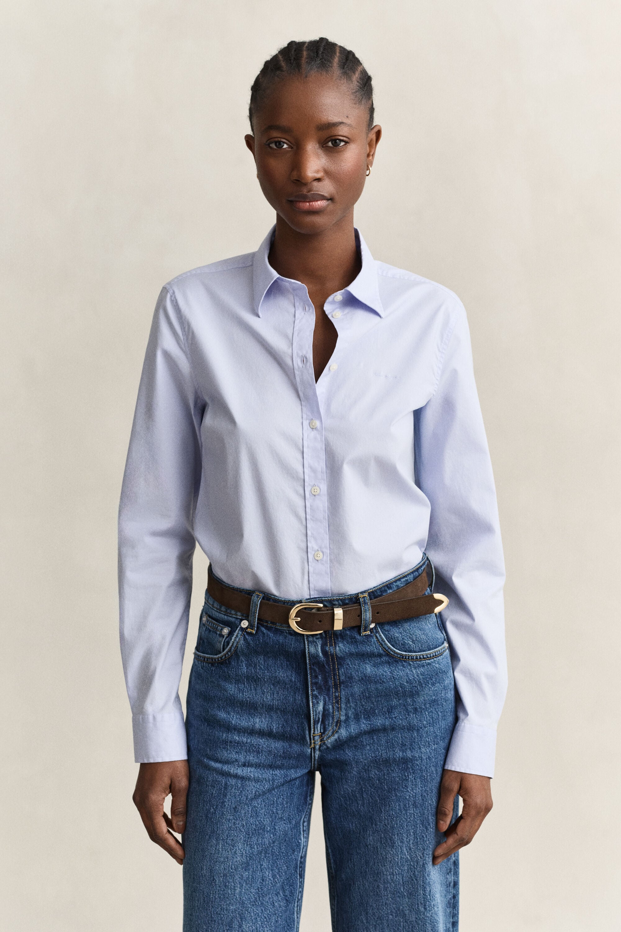 Slim fit ‑mitoitettu popliinipaita