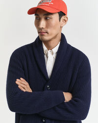 Villasekoitteinen neuletakki, shaalikaulus