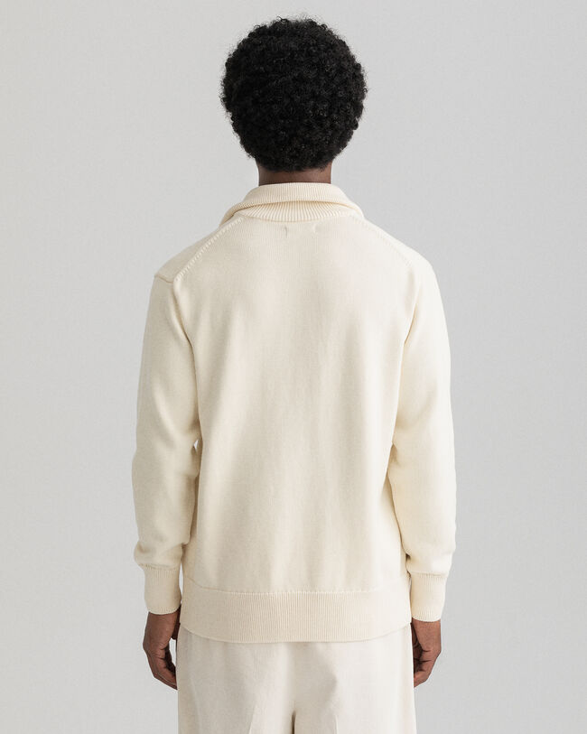 Puolivetoketjullinen Retro Shield ‑neulepusero