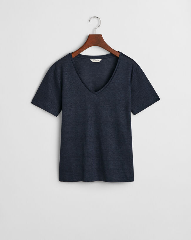 Pellava-t‑paita, v-p&auml;&auml;ntie