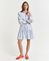 Raidallinen klassinen popliinimekko