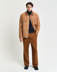 Relaxed fit ‑mitoitetut villaflanelliset puvunhousut