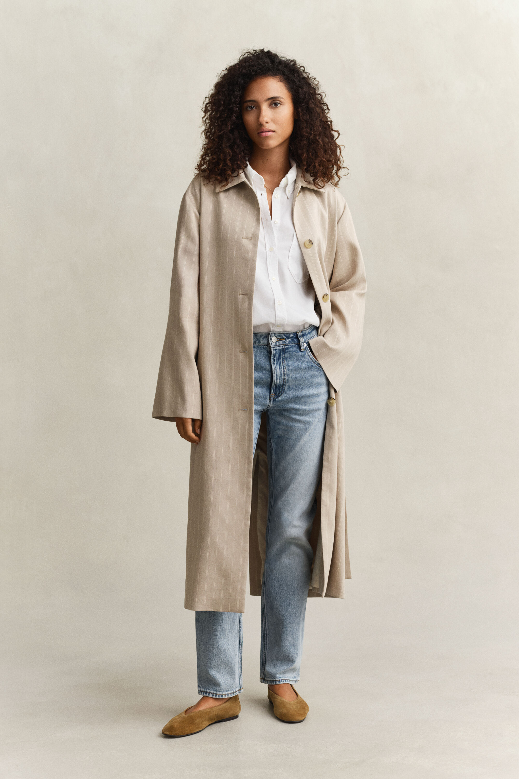 Liituraidallinen pellavasekoitetakki