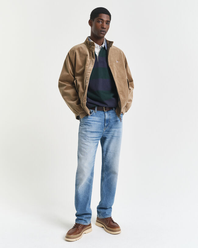 Raidallinen Heavy Rugger ‑paita chambray-kauluksella