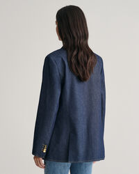 Regular fit ‑mitoitettu denimkankainen Club Blazer