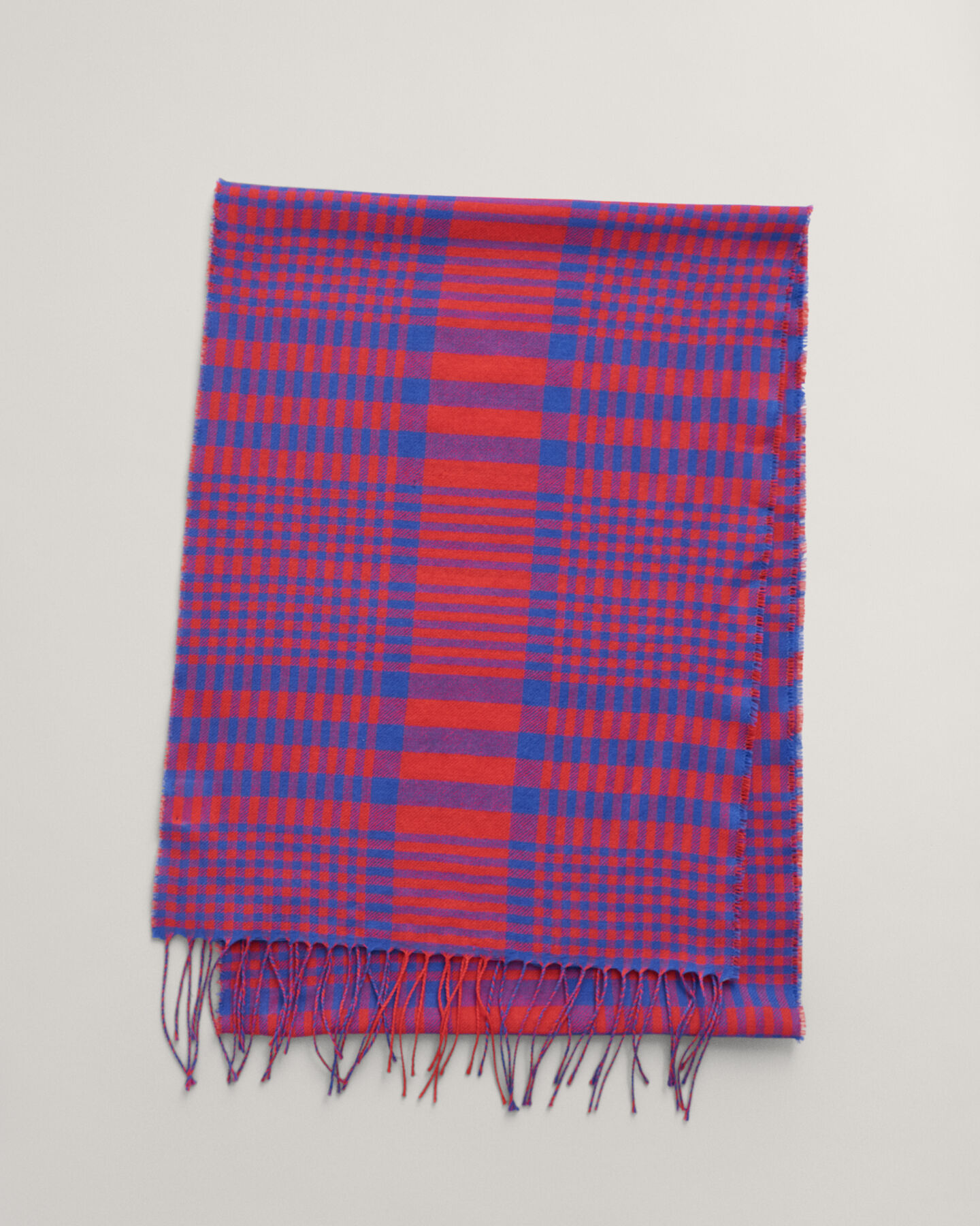 Ruudullinen kudottu merinovillahuivi