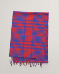 Ruudullinen kudottu merinovillahuivi