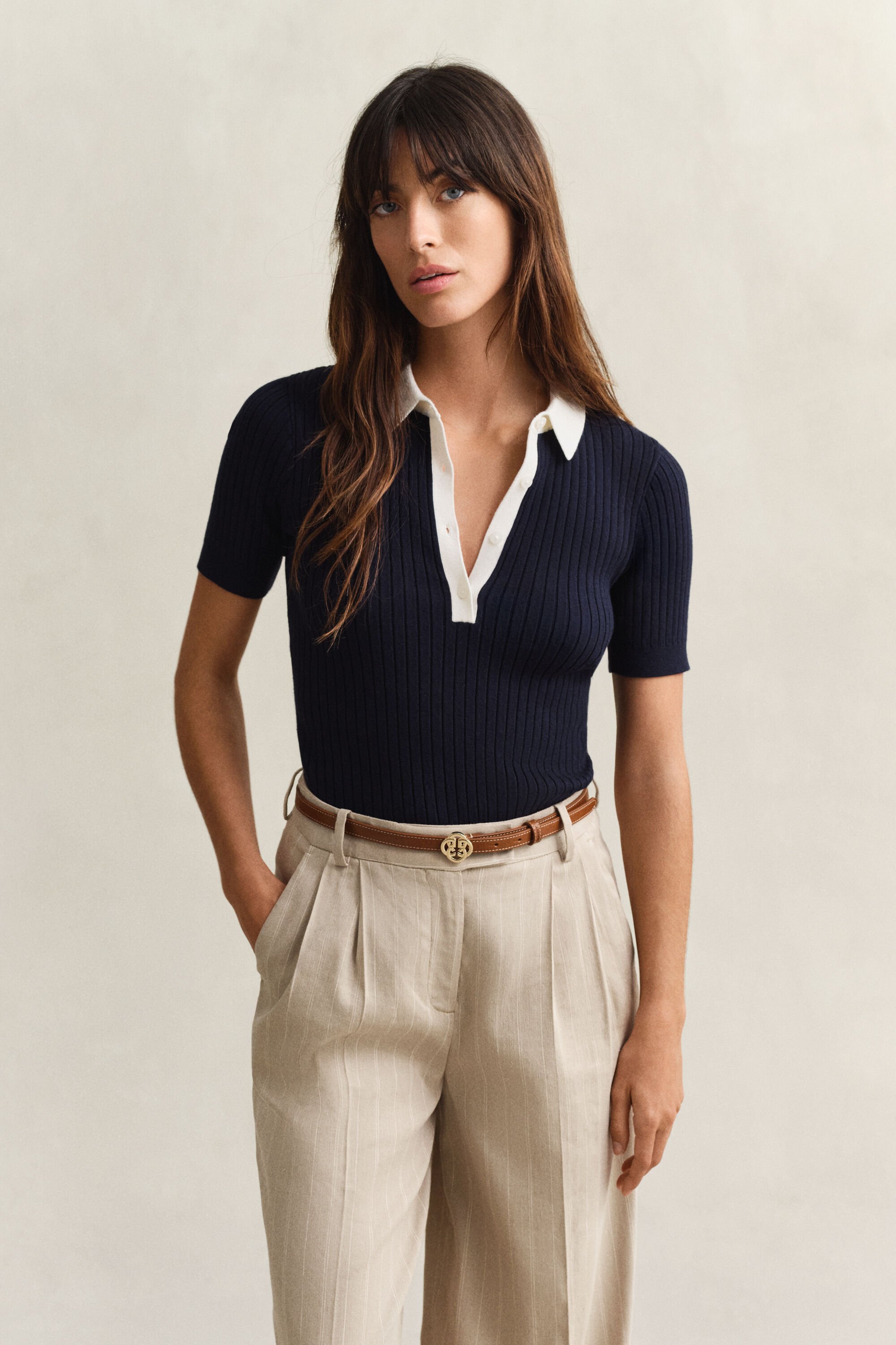 Lyhythihainen rugbypaita joustinneuletta