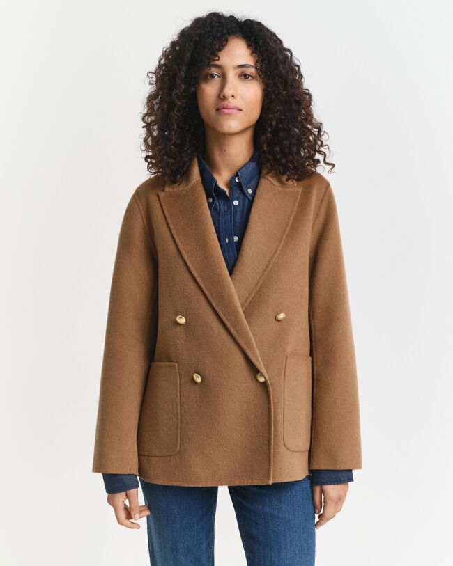 Regular fit ‑mitoitettu käsin tikattu klubitakki