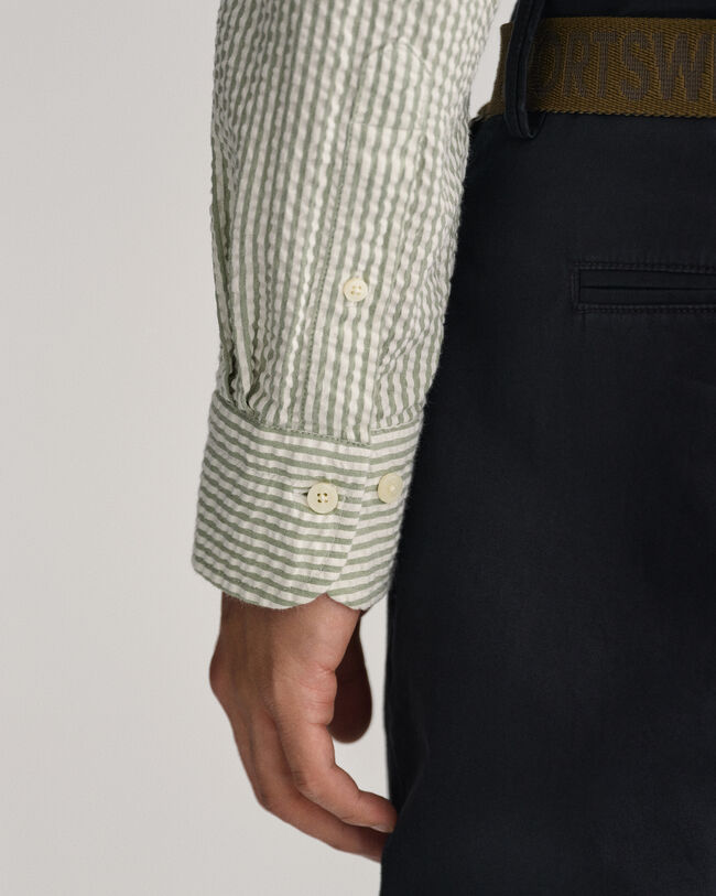 Regular fit ‑mitoitettu seersucker-paita