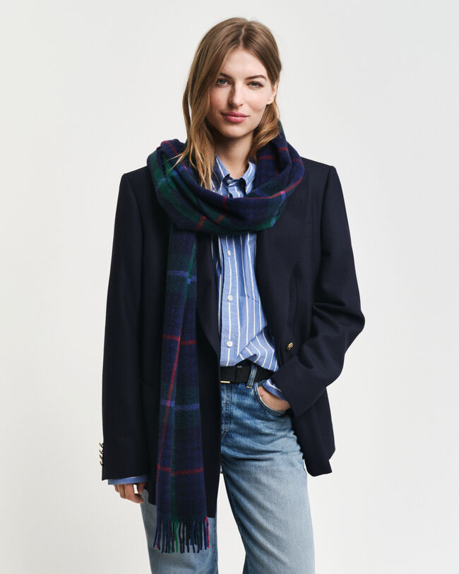 Ruudullinen kašmirsekoitteinen kaulaliina