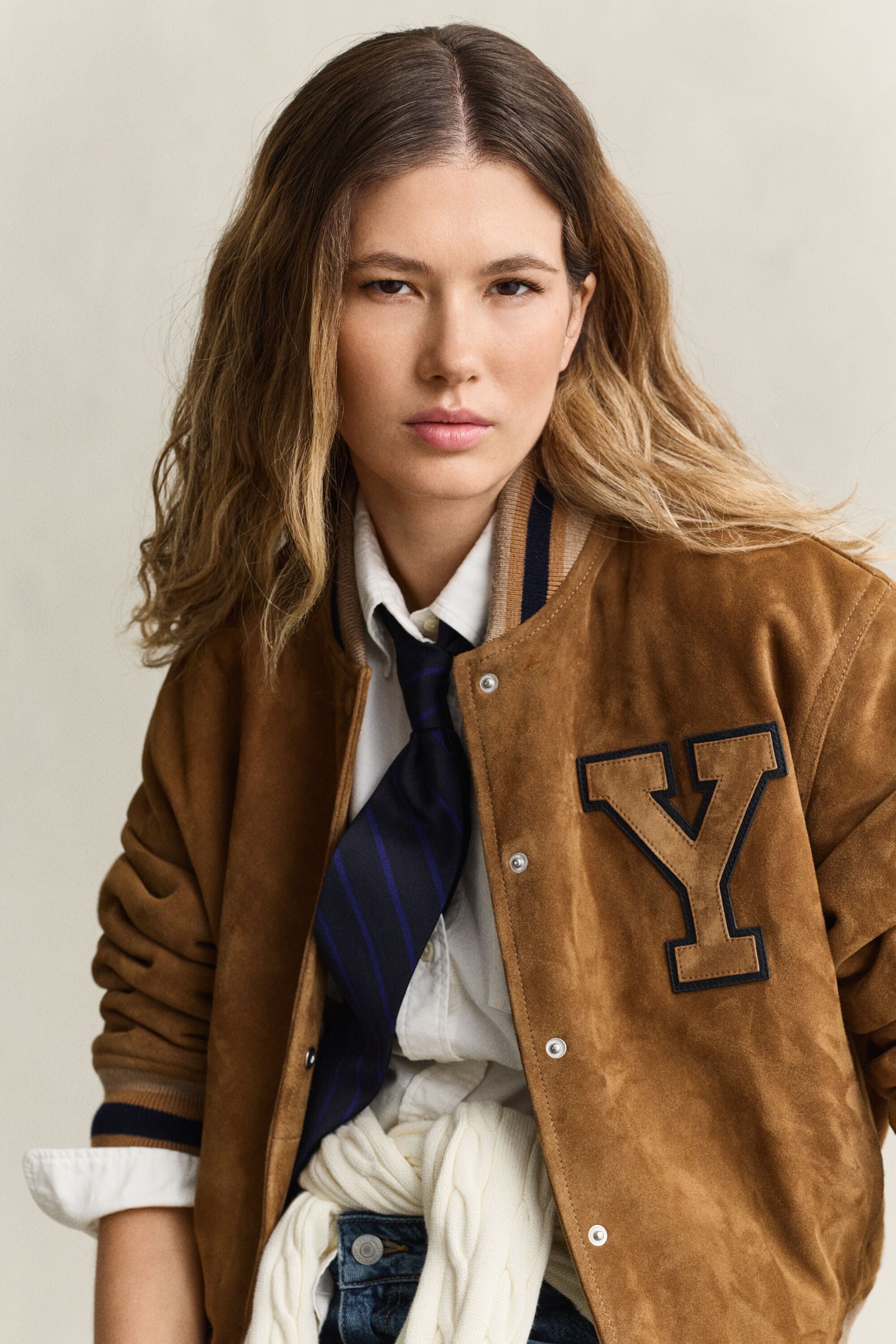 Gant x Yale Varsity Jacket ‑mokkanahkatakki