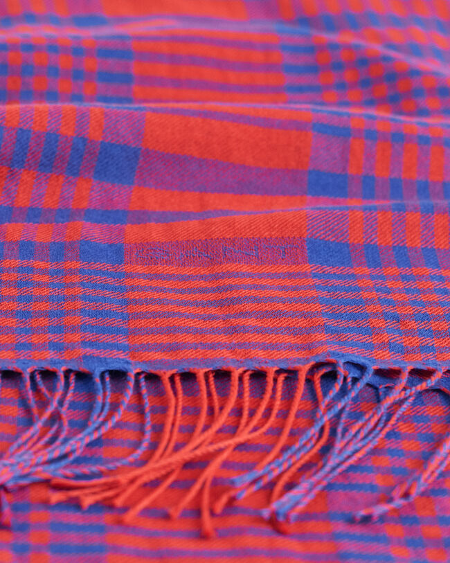 Ruudullinen kudottu merinovillahuivi