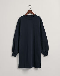 Logolla varustettu v&auml;lj&auml; pitk&auml;hihainen mekko