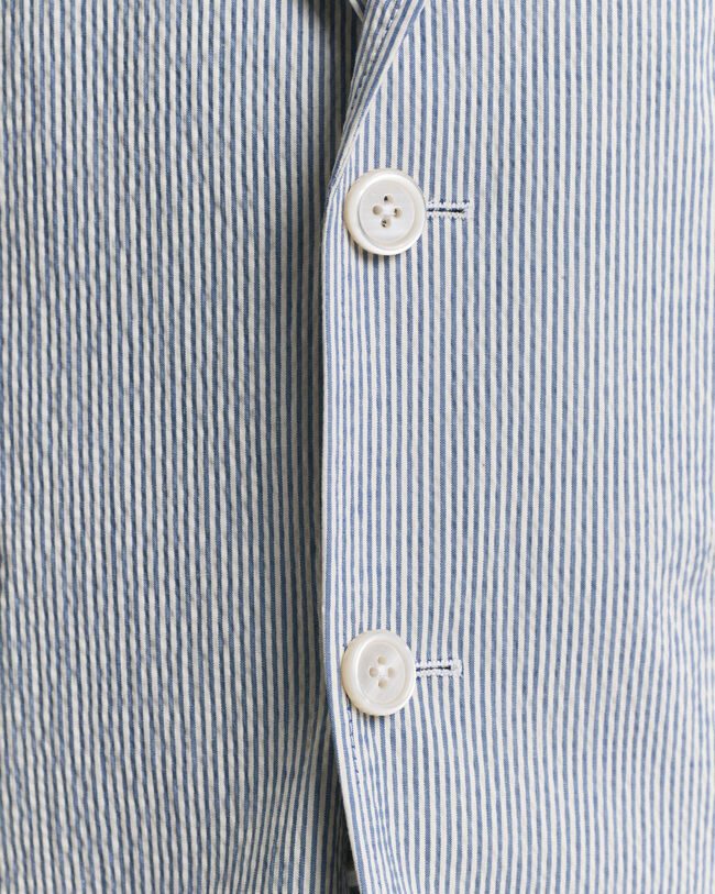 Slim fit ‑mitoitettu seersucker-puvuntakki