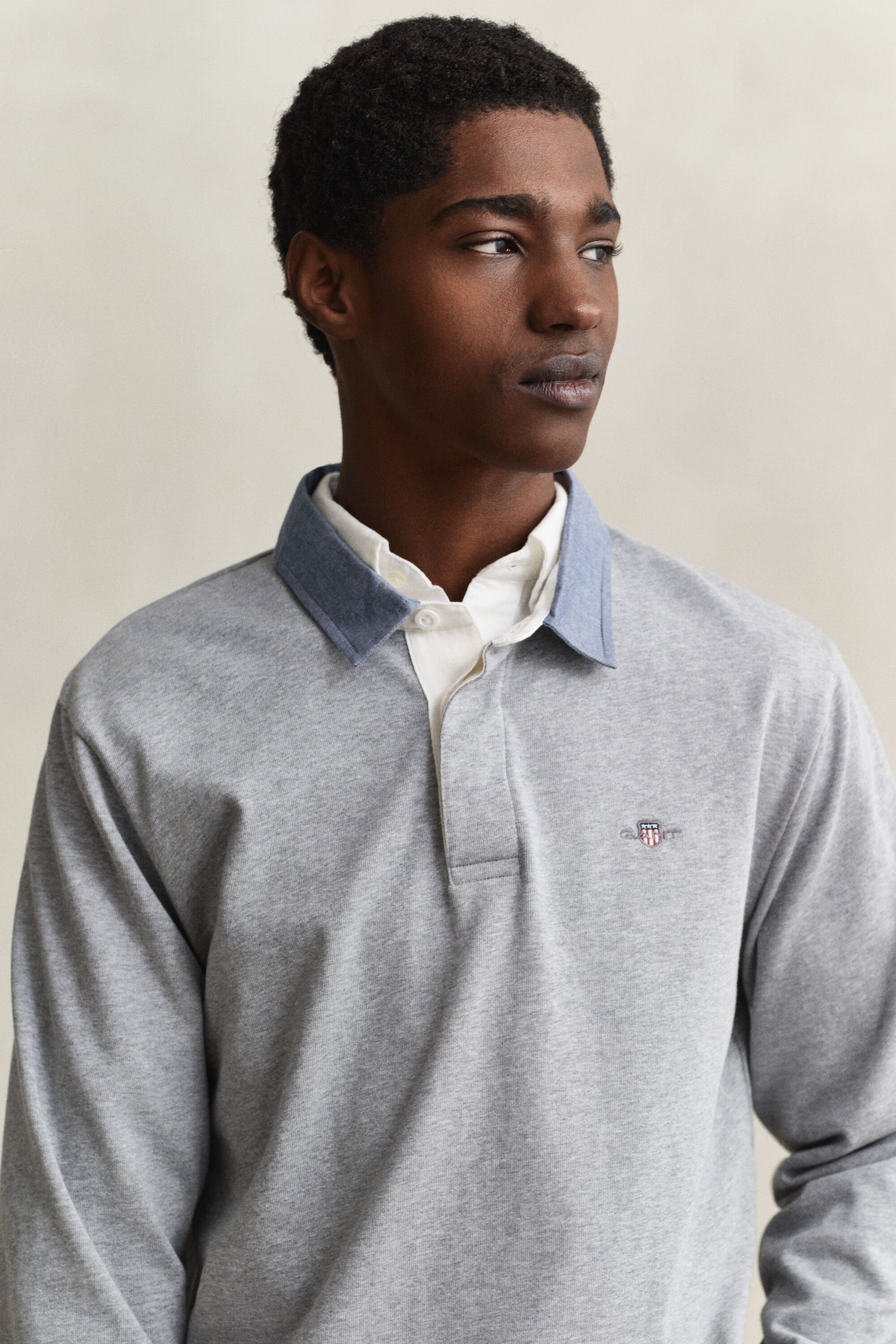 Heavy Rugger -paita chambray-kauluksella