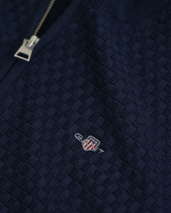 Teens-malliston kohopintainen neulepusero, vetoketjukaulus