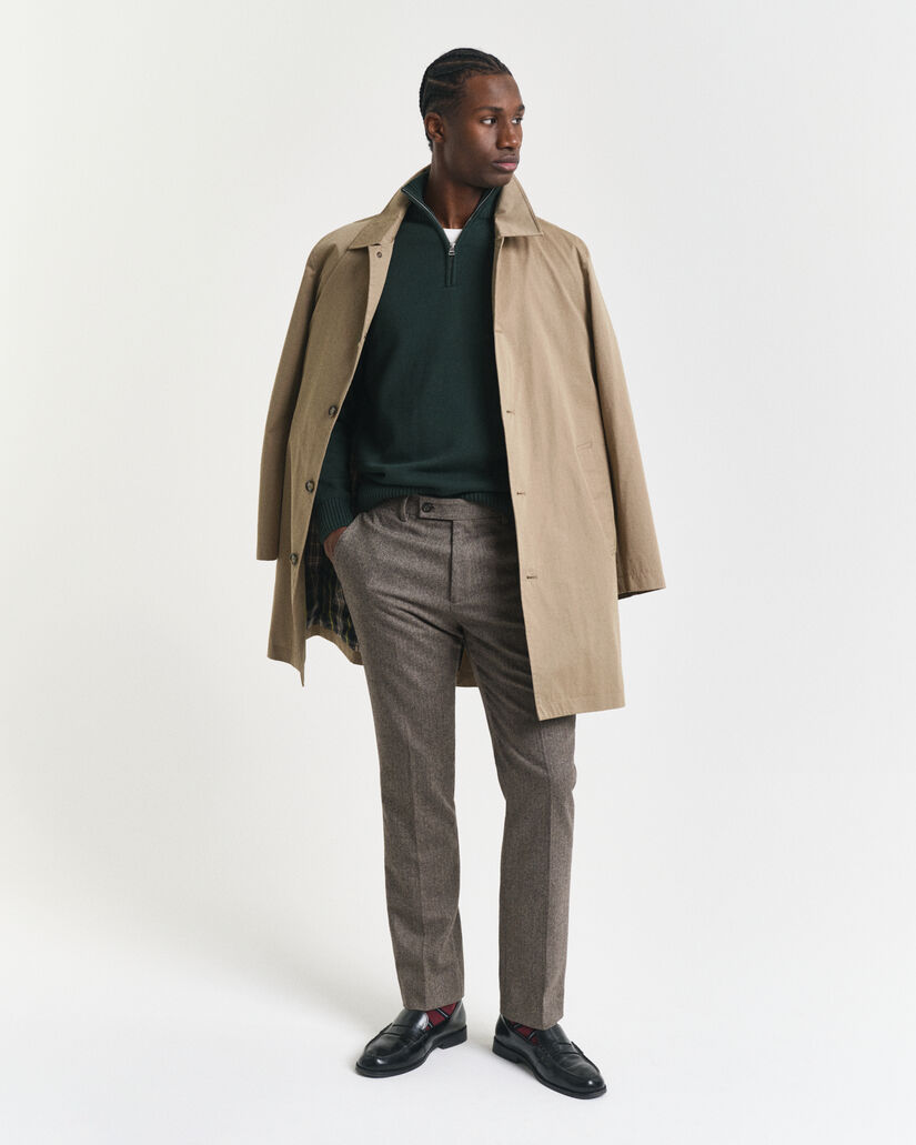 Casual-puuvillaneulepusero puolivetoketjulla