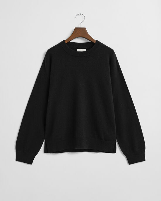 Ohut lampaanvillaneule, pyöreä pääntie