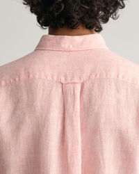 Regular fit ‑mitoitettu raidallinen lyhythihainen pellavapaita