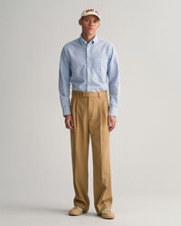 Regular&nbsp;fit ‑mitoitettu paita harjatusta oxford-kankaasta