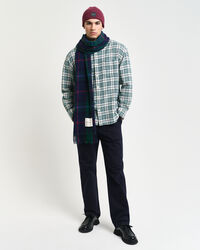 Oversized&nbsp;fit ‑mitoitettu kohopintainen ruutupaita