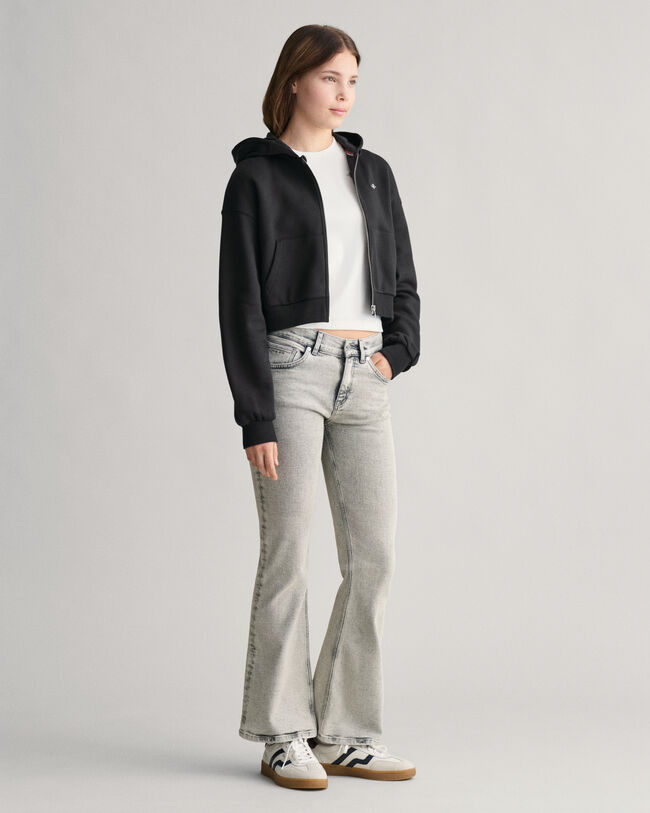 Teen Girls ‑malliston lyhyt Shield‑vetoketjuhuppari