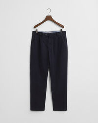 Slim fit ‑mitoitetut puuvillatvillihousut kapenevilla lahkeilla