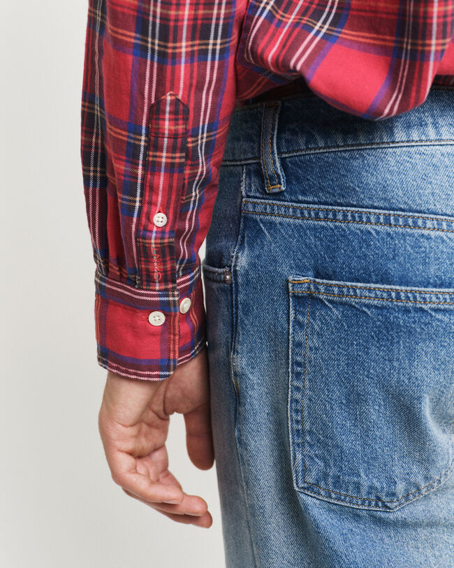 Relaxed fit ‑mitoitettu skottiruutupaita