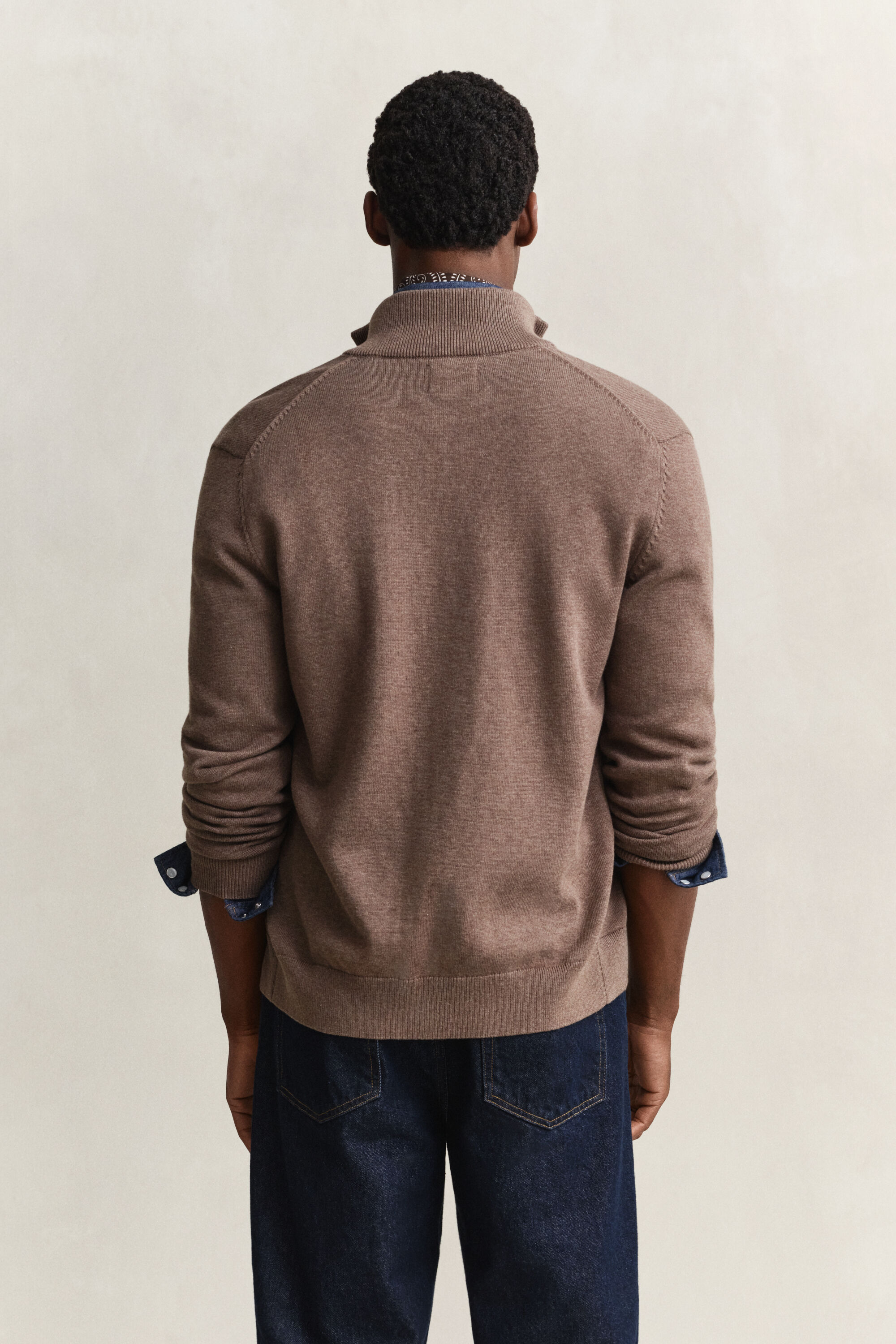 Vetoketjullinen Casual-puuvillaneuletakki