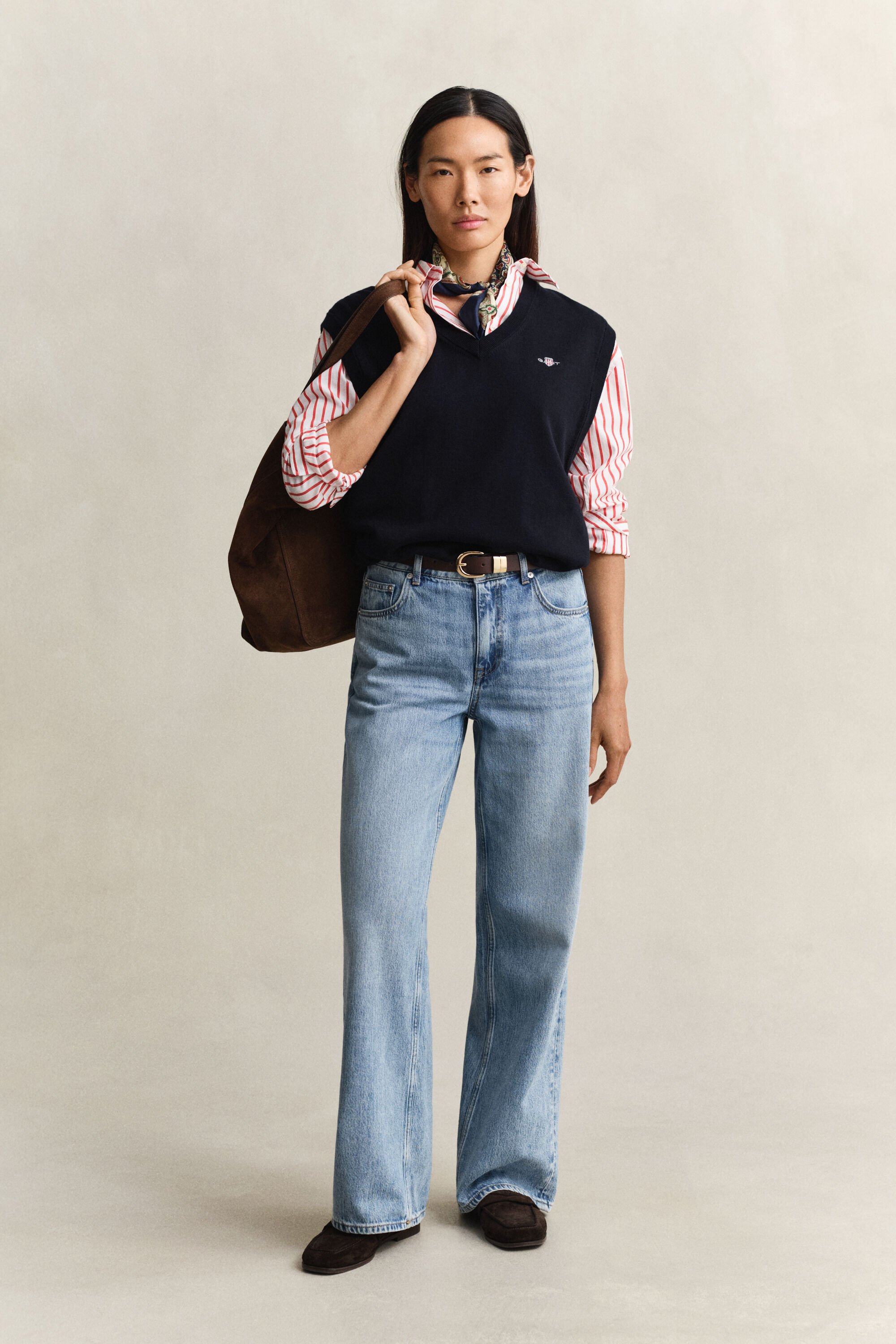 Relaxed fit ‑mitoitettu raidallinen Classic-popliinipaita