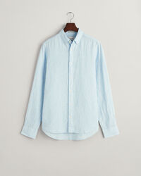 Slim&nbsp;fit ‑mitoitettu kukonaskelkuvioinen pellavapaita