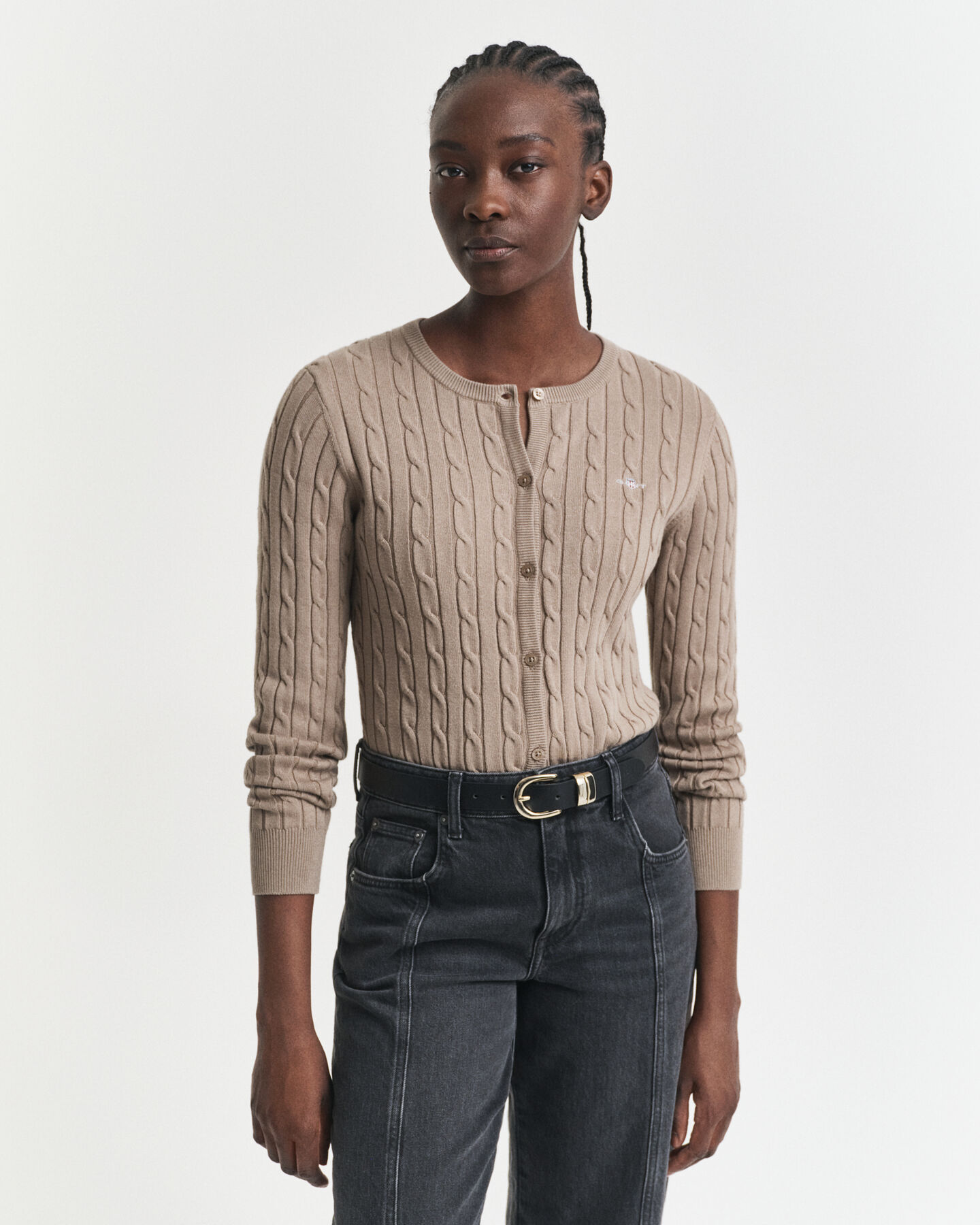 Joustopuuvillainen Shield-palmikkoneuletakki