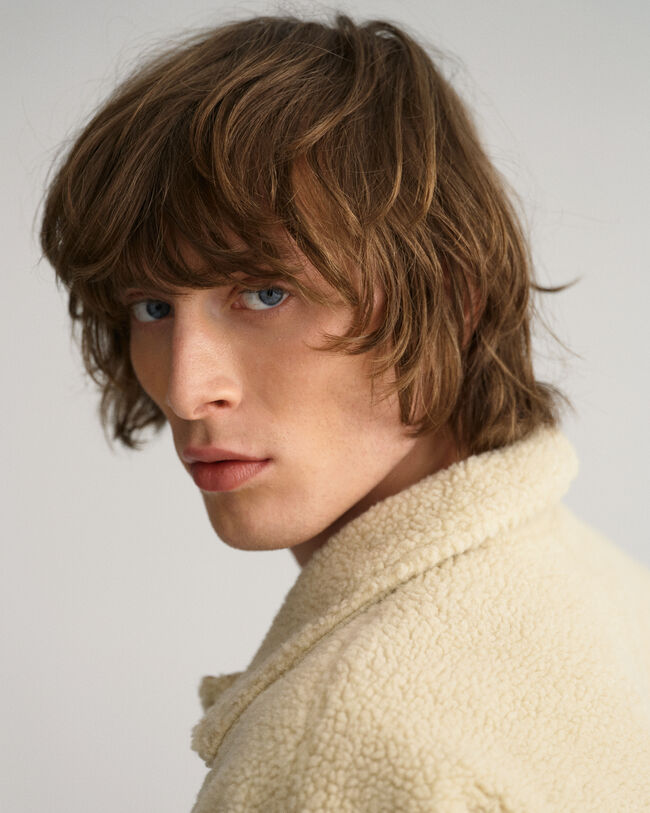 Oversized fit ‑mitoitettu sherpa-päällyspaita