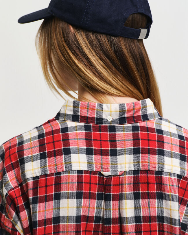 Relaxed fit ‑mitoitettu ruudullinen flanellipaita
