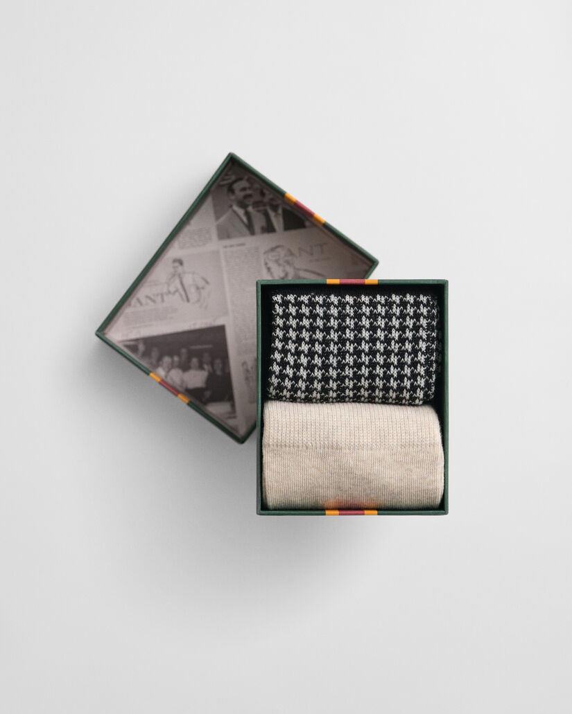 Kukonaskelkuvioiset sukat lahjapakkauksessa (2 paria)