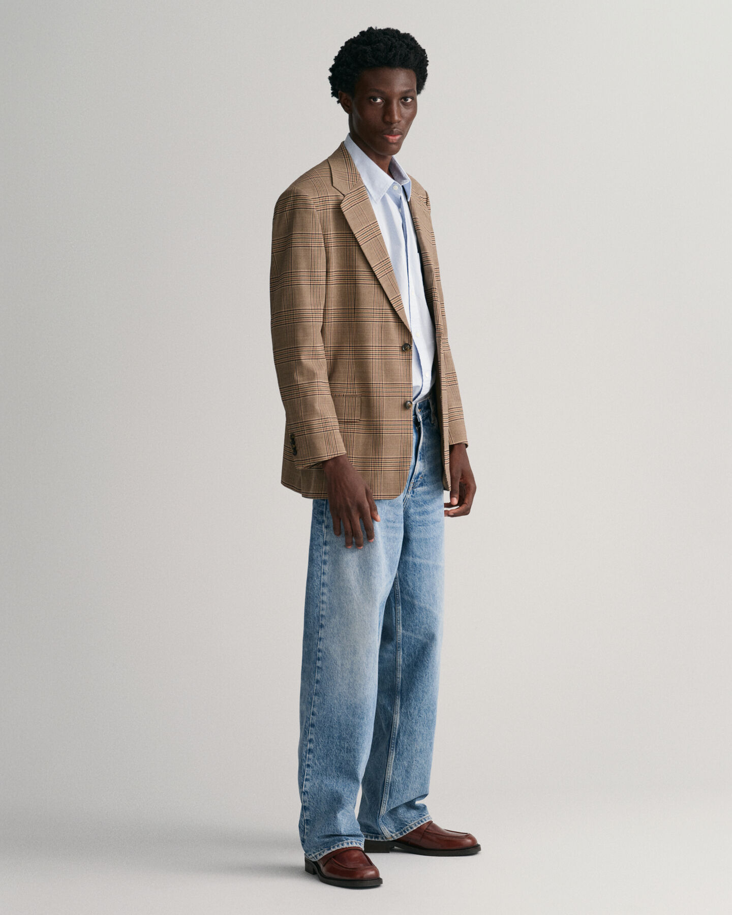 Relaxed fit ‑mitoitettu Glen Check -bleiseri