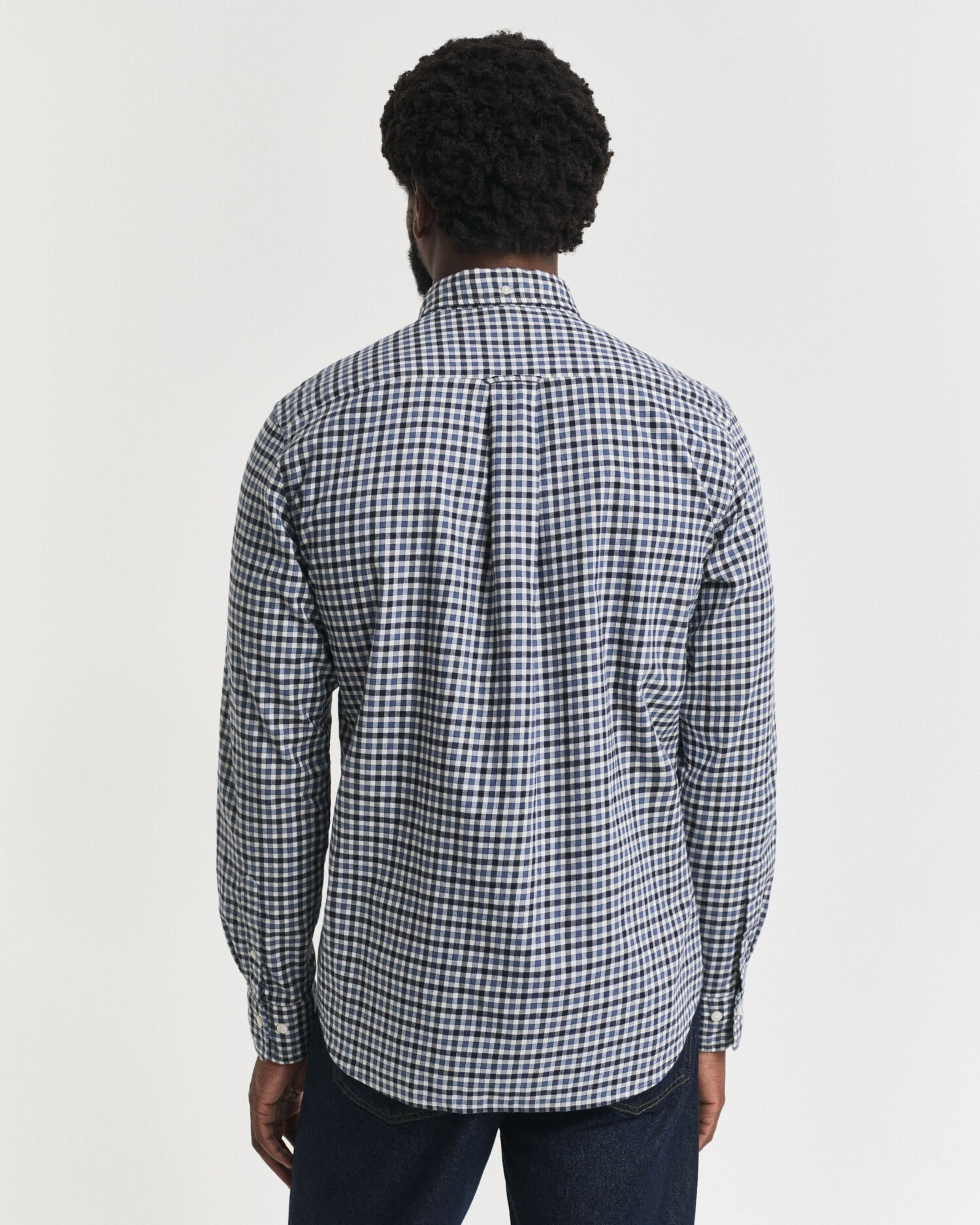 Regular fit ‑mitoitettu gingham-ruudullinen paita tvillikankaasta