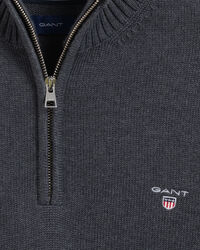 Casual-puuvillaneulepusero puolivetoketjulla