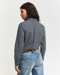 Regular fit ‑mitoitettu Geometric-puuvillavoileepaita