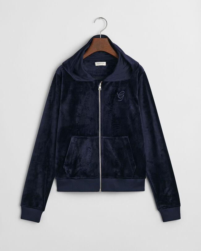 Teen Girls ‑malliston vetoketjullinen veluurihuppari