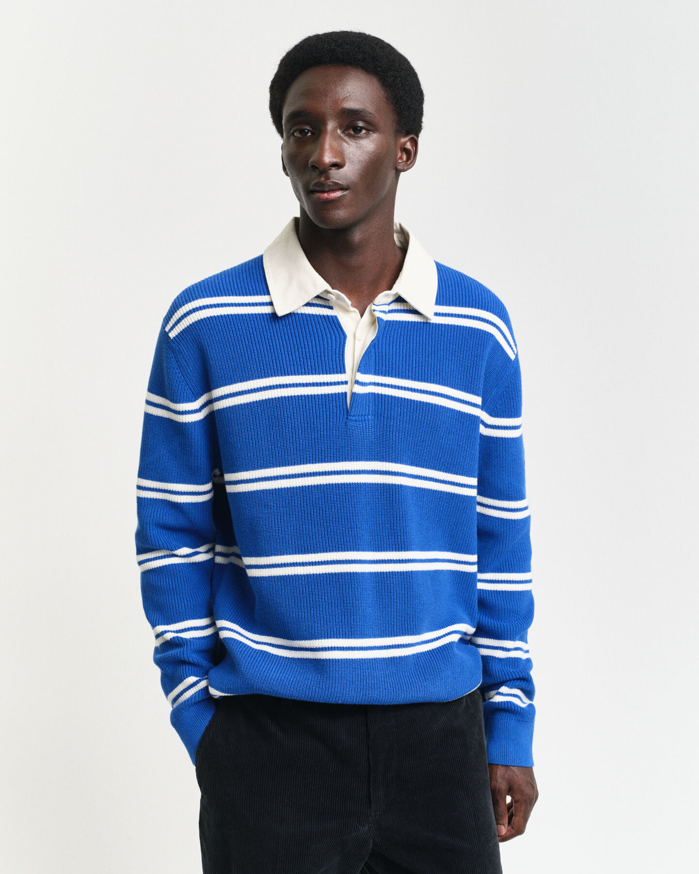 Puuvillainen Rugger-joustinneulepusero