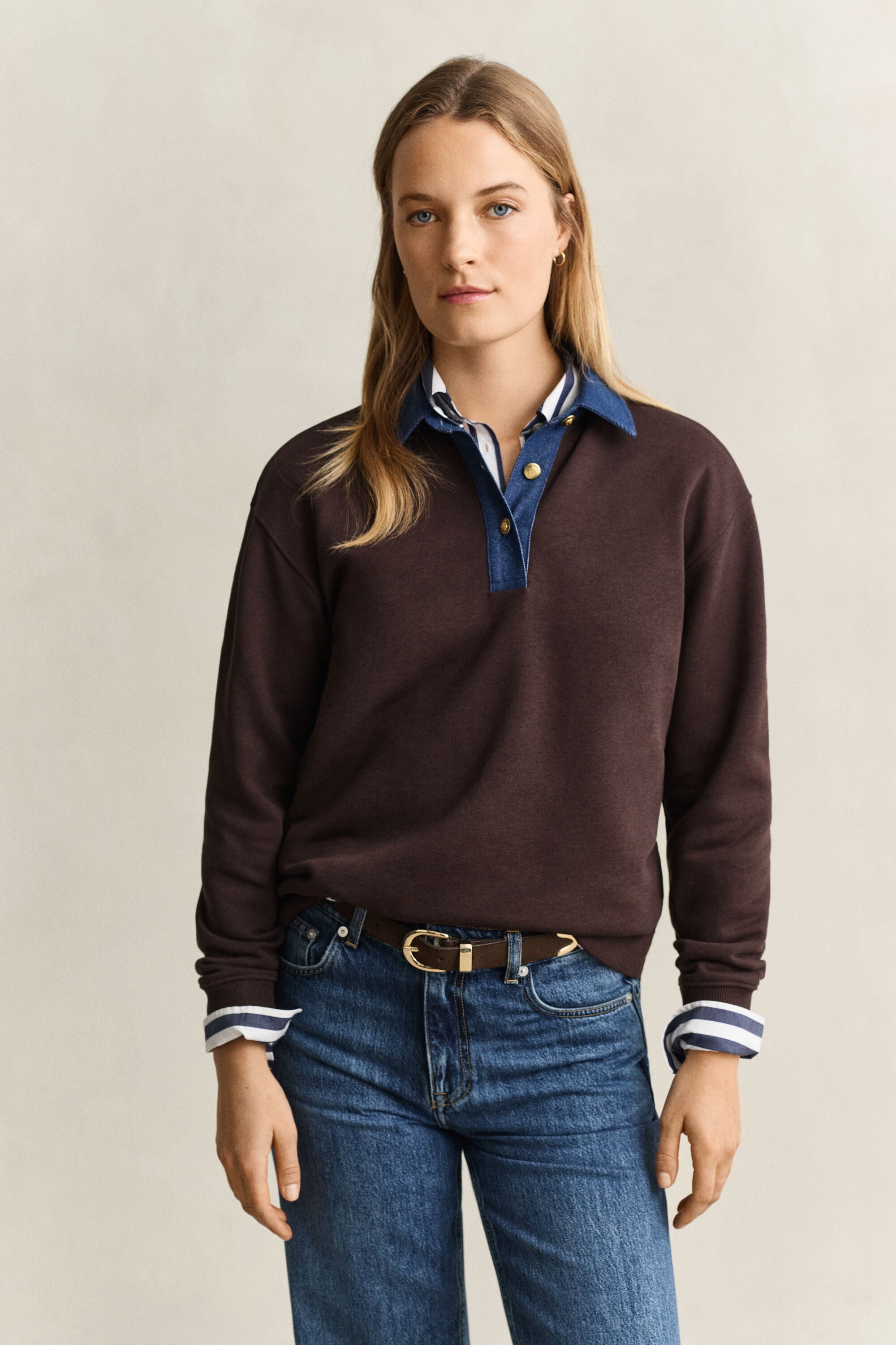 Denimkauluksinen Heavy Rugger ‑paita